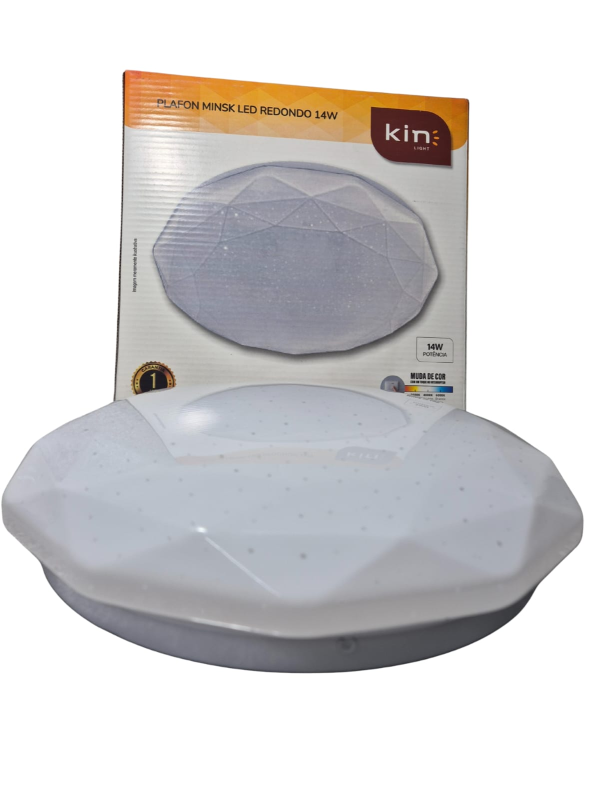 PLAFON SOBRE RD LED 14W MUDA COR BIV MINSK KIN PL124/14W - UN
