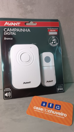 CAMPAINHA SEM FIO PILHA BR BIVOLT AVANT 296035610 - UN