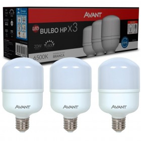 LAMPADA LED PERA 20W BIV 6500K CAIXA C/3 AVANT